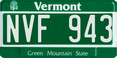 VT license plate NVF943