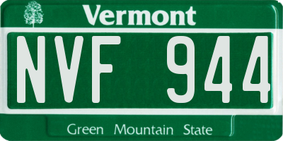 VT license plate NVF944