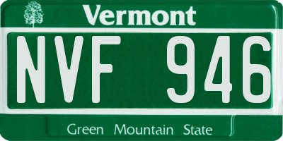 VT license plate NVF946
