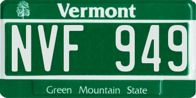 VT license plate NVF949
