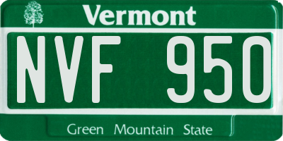 VT license plate NVF950