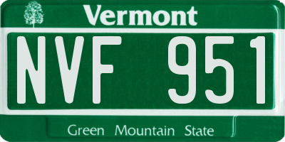 VT license plate NVF951