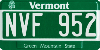 VT license plate NVF952