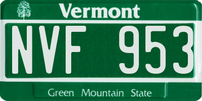VT license plate NVF953