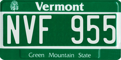 VT license plate NVF955