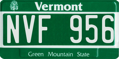 VT license plate NVF956