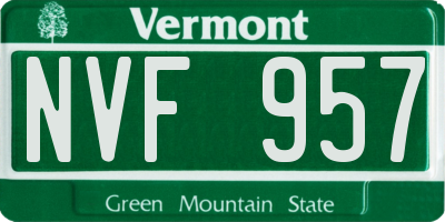 VT license plate NVF957