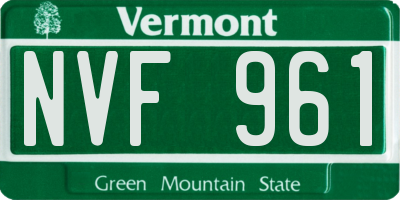 VT license plate NVF961