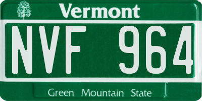 VT license plate NVF964