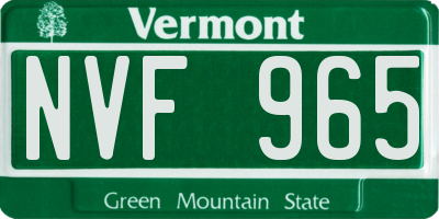 VT license plate NVF965