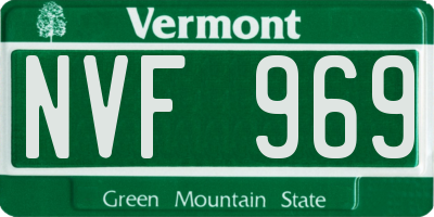VT license plate NVF969