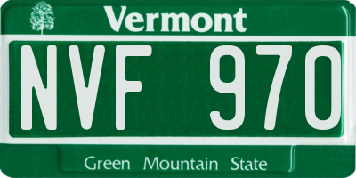 VT license plate NVF970
