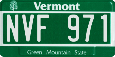 VT license plate NVF971