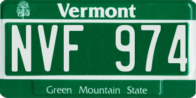 VT license plate NVF974