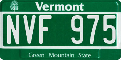 VT license plate NVF975