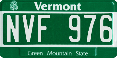 VT license plate NVF976