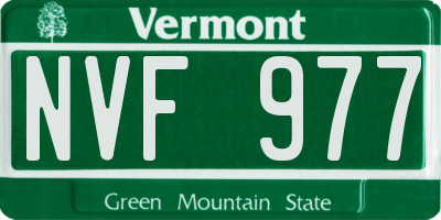 VT license plate NVF977