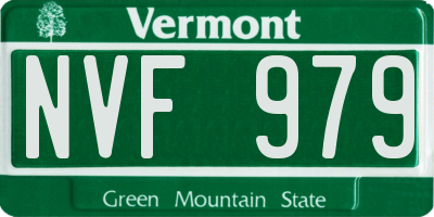 VT license plate NVF979