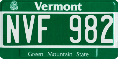 VT license plate NVF982