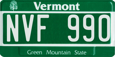 VT license plate NVF990
