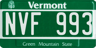 VT license plate NVF993