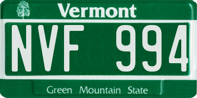 VT license plate NVF994