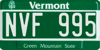 VT license plate NVF995