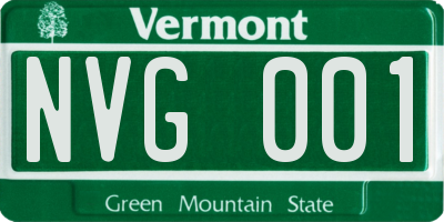 VT license plate NVG001