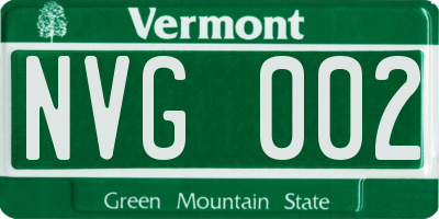 VT license plate NVG002