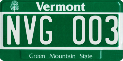 VT license plate NVG003