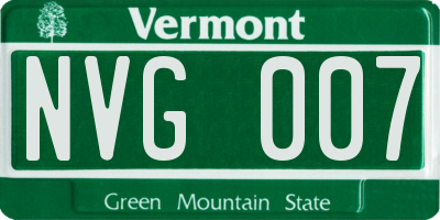 VT license plate NVG007