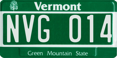 VT license plate NVG014