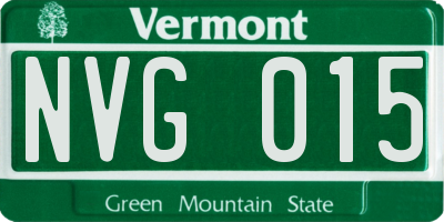VT license plate NVG015