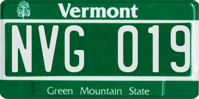 VT license plate NVG019