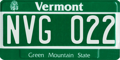 VT license plate NVG022