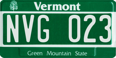 VT license plate NVG023