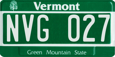 VT license plate NVG027