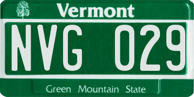 VT license plate NVG029