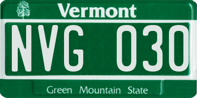 VT license plate NVG030