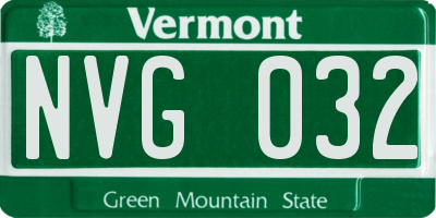 VT license plate NVG032