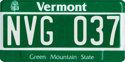 VT license plate NVG037
