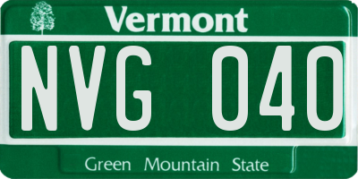VT license plate NVG040