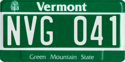 VT license plate NVG041