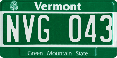 VT license plate NVG043