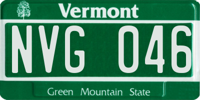 VT license plate NVG046