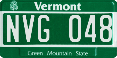 VT license plate NVG048