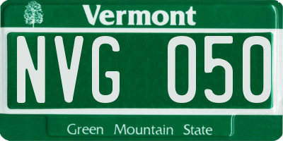 VT license plate NVG050
