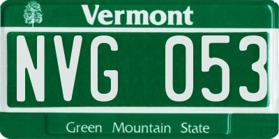 VT license plate NVG053