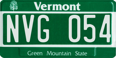 VT license plate NVG054