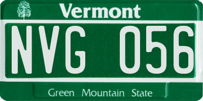 VT license plate NVG056